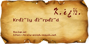 Krály Árpád névjegykártya